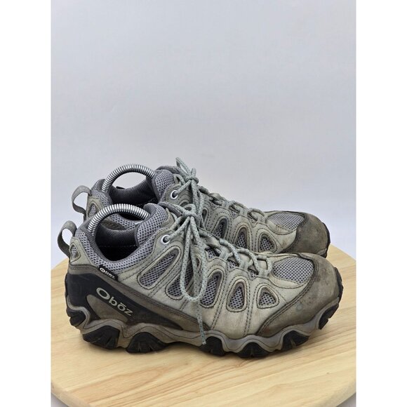 Oboz Sawtooth II Leather Low Hiking Trail Shoes Gray Womans size 9 wide - Picture 1 of 11